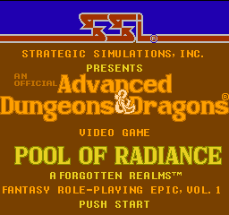 Advanced Dungeons & Dragons: Pool of Radiance title screen for Famicom